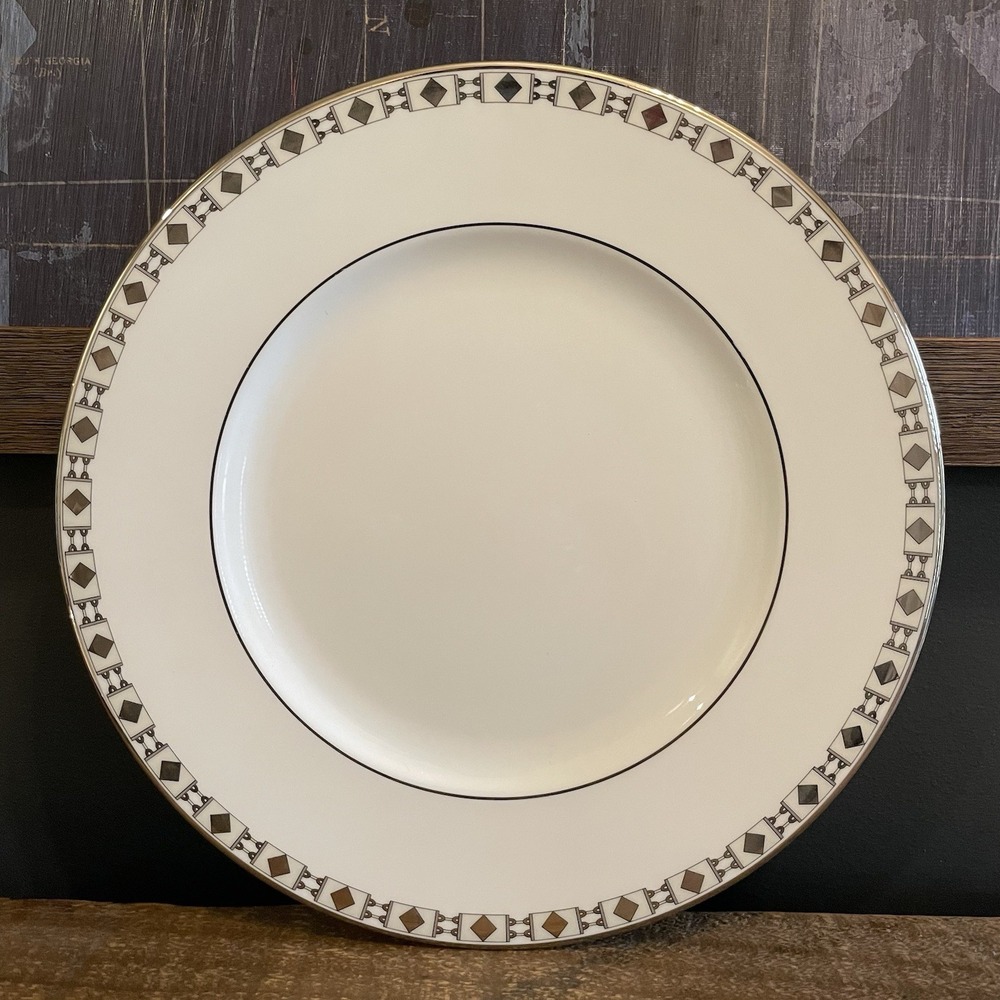 Up to 2 LENOX Prism Platinum Millennium 10-7/8" Dinner Plates Geometric Diamond